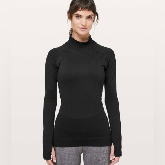 Lululemon Rest Less Mock Neck Black 4 - Picture 1 of 7